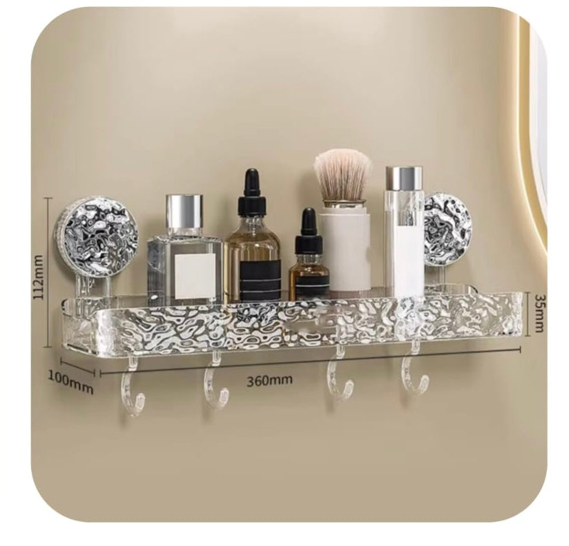 Bathroom Quadrate Shelf, Wall Mounted Bathroom Storage Organizer, Transparent Bathroom Storage Rack Bathroom Quadrate Shelf, Wall Mounted Bathroom Storage Organizer, Transparent Bathroom Storage Rack